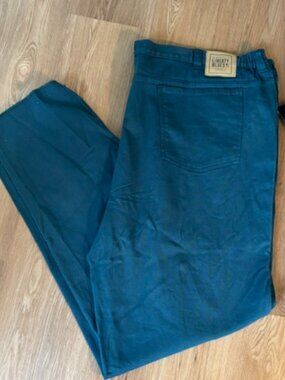 Liberty Blues Teal Green Flat Front Jeans NWT 54"x38"
